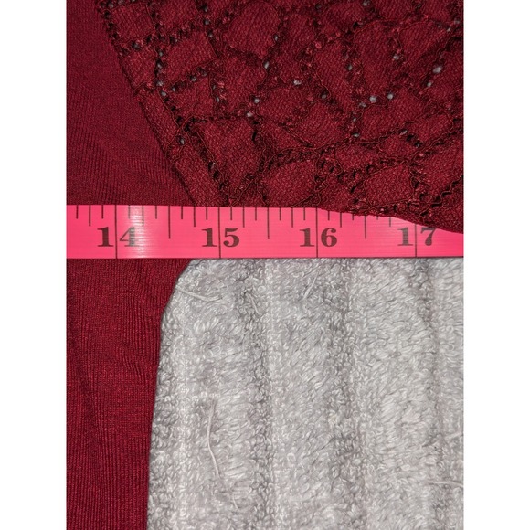 MANGOPOP Women Burgundy Bodysuit Sheer Lace Long Sleeve Classy Sexy Sz. M NWT - Picture 7 of 10